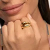 Anillo Maxi Abbraccio Acero Baño Oro