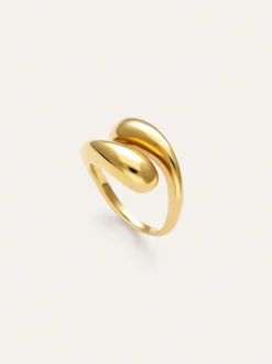 Anillo Maxi Abbraccio Acero Baño Oro