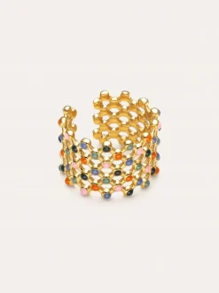 Anillo Mini Bomb Enamel Acero Baño Oro