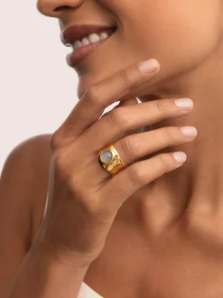 Anillo My Blue Stone Baño Oro