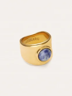 Anillo My Cianita Acero Baño Oro