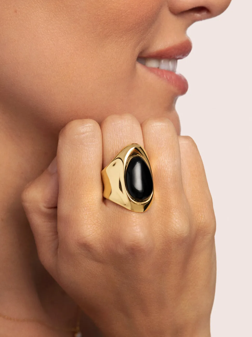 Anillo My Maxi Stone Acero Baño Oro