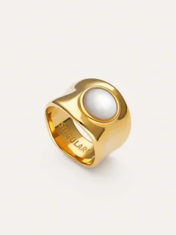 Anillo My Nácar Acero Baño Oro