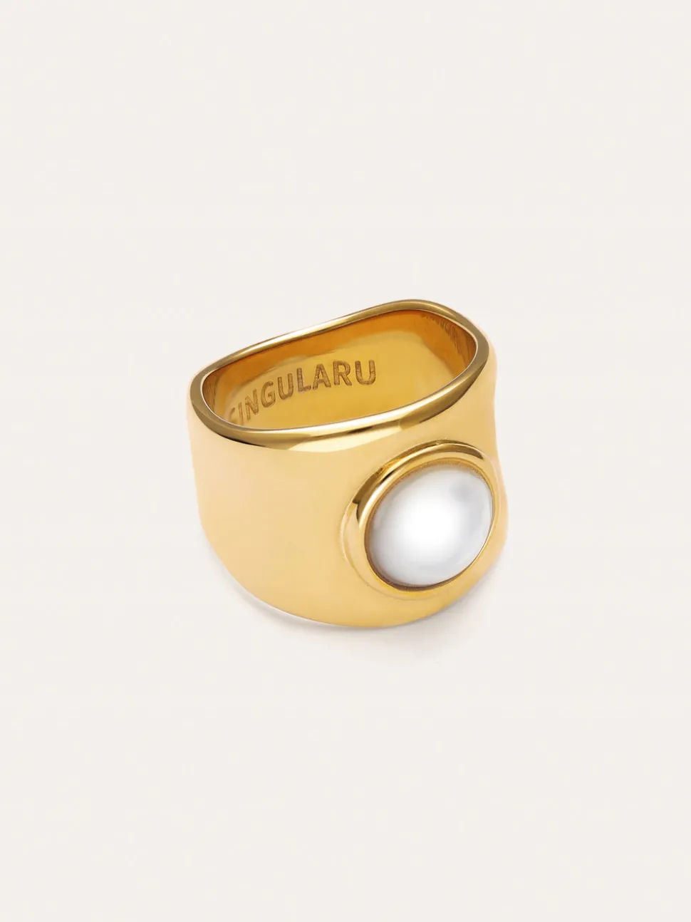 Anillo My Nácar Acero Baño Oro