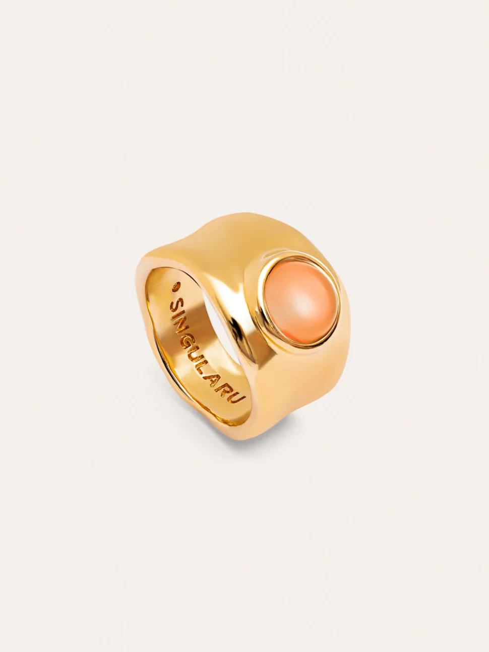 Anillo My Rose Quartz Baño Oro