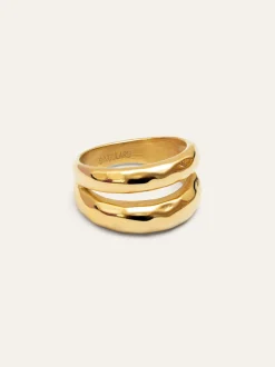 Anillo Oceana Acero Baño Oro