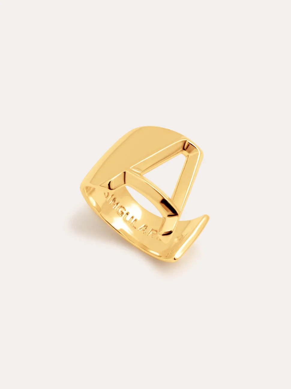 Anillo Personalizado Letter Signet Baño Oro