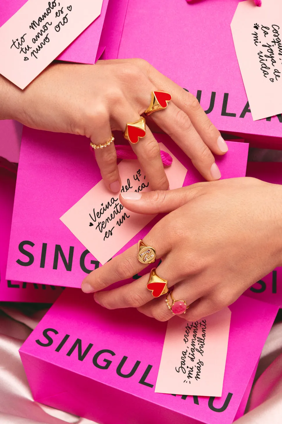 Anillo Personalizado Signet Letter Colors Baño Oro