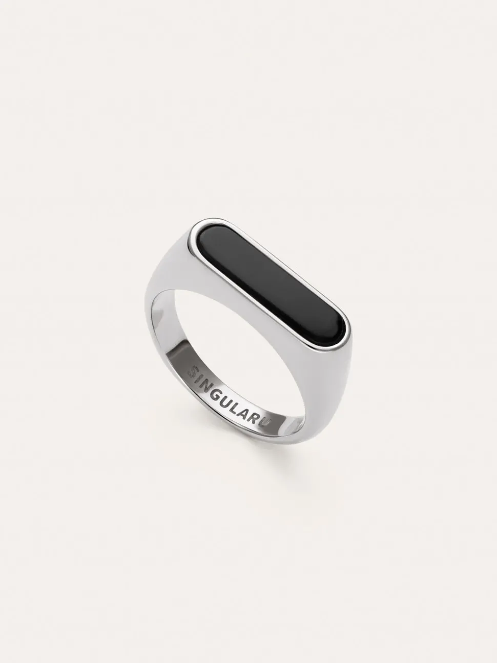 Anillo Proa Negro Acero