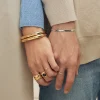 Anillo Single Spark Plata Baño Oro