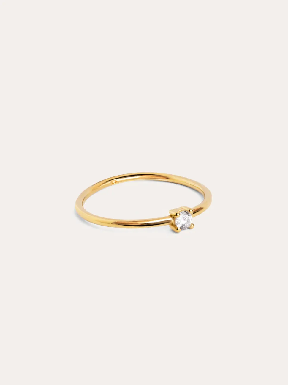 Anillo Single Spark Plata Baño Oro