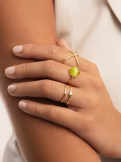 Anillo Spiral Spark Plata Baño Oro