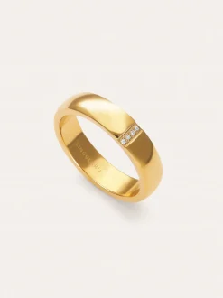 Anillo Starla Sparks Acero Baño Oro