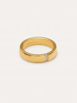 Anillo Starla Sparks Acero Baño Oro