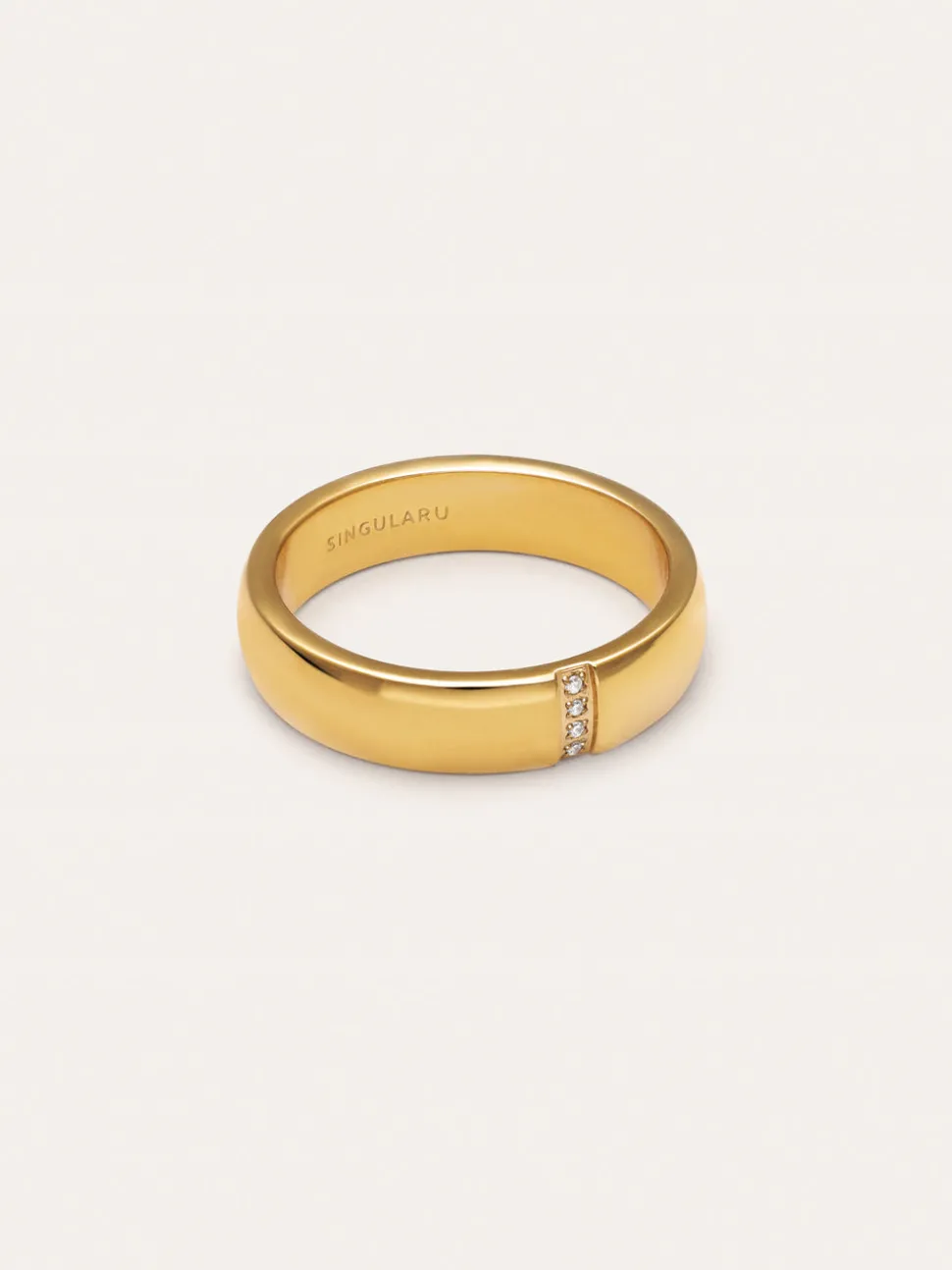 Anillo Starla Sparks Acero Baño Oro