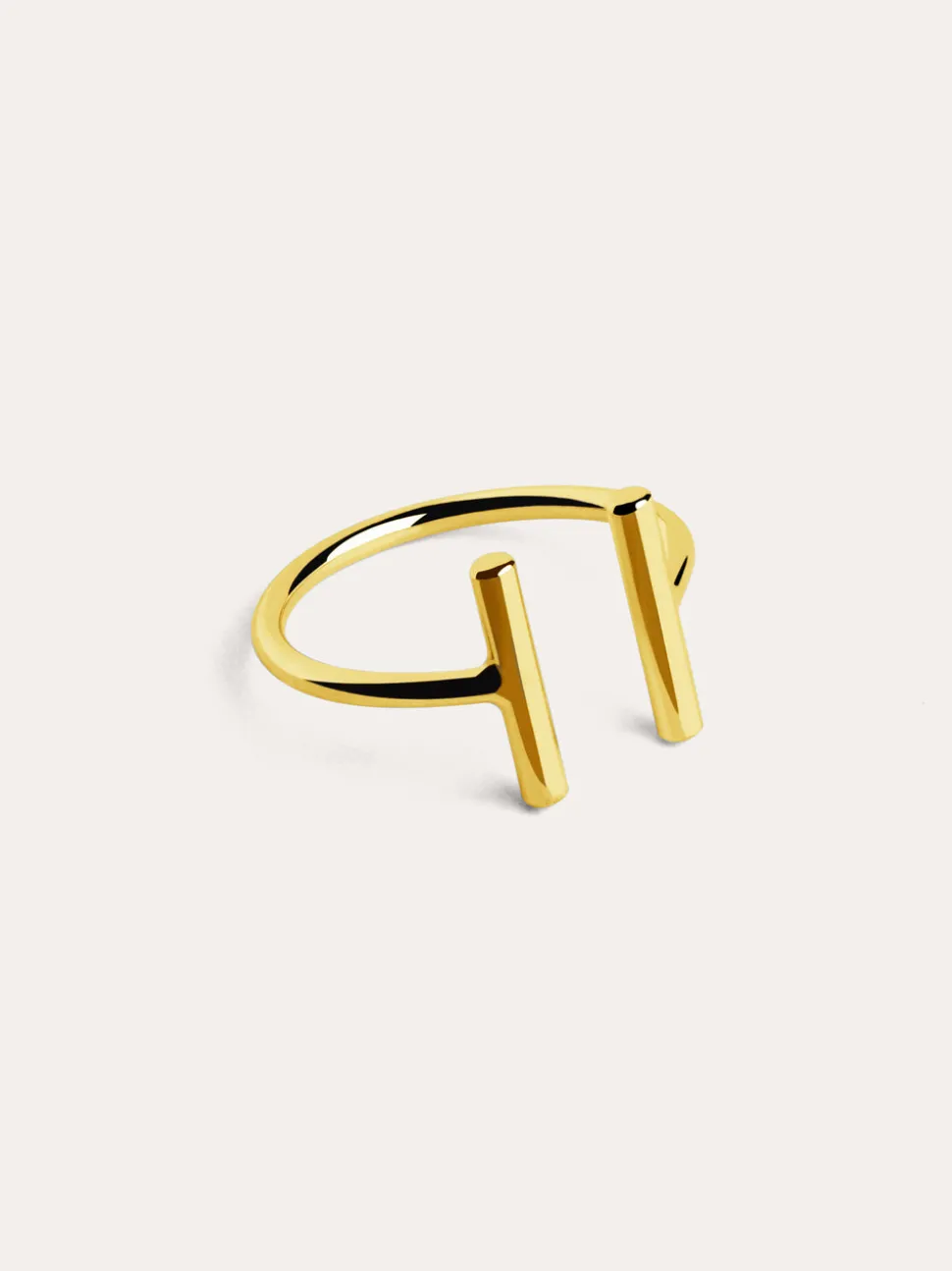 Anillo Sticks Plata Baño Oro