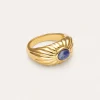Anillo Sunbeam Azul Baño Oro