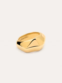 Anillo Tempo Acero Baño Oro