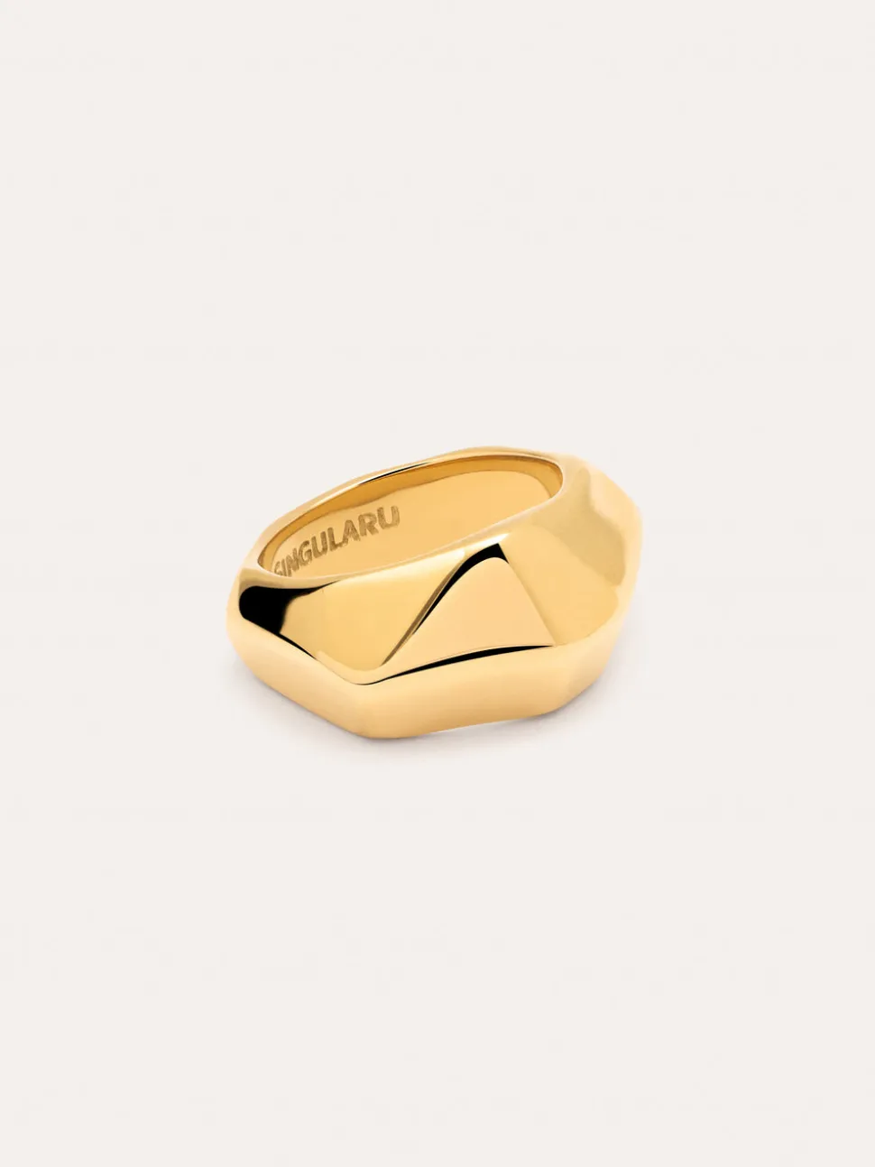 Anillo Tempo Acero Baño Oro
