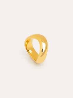 Anillo Tina Acero Baño Oro