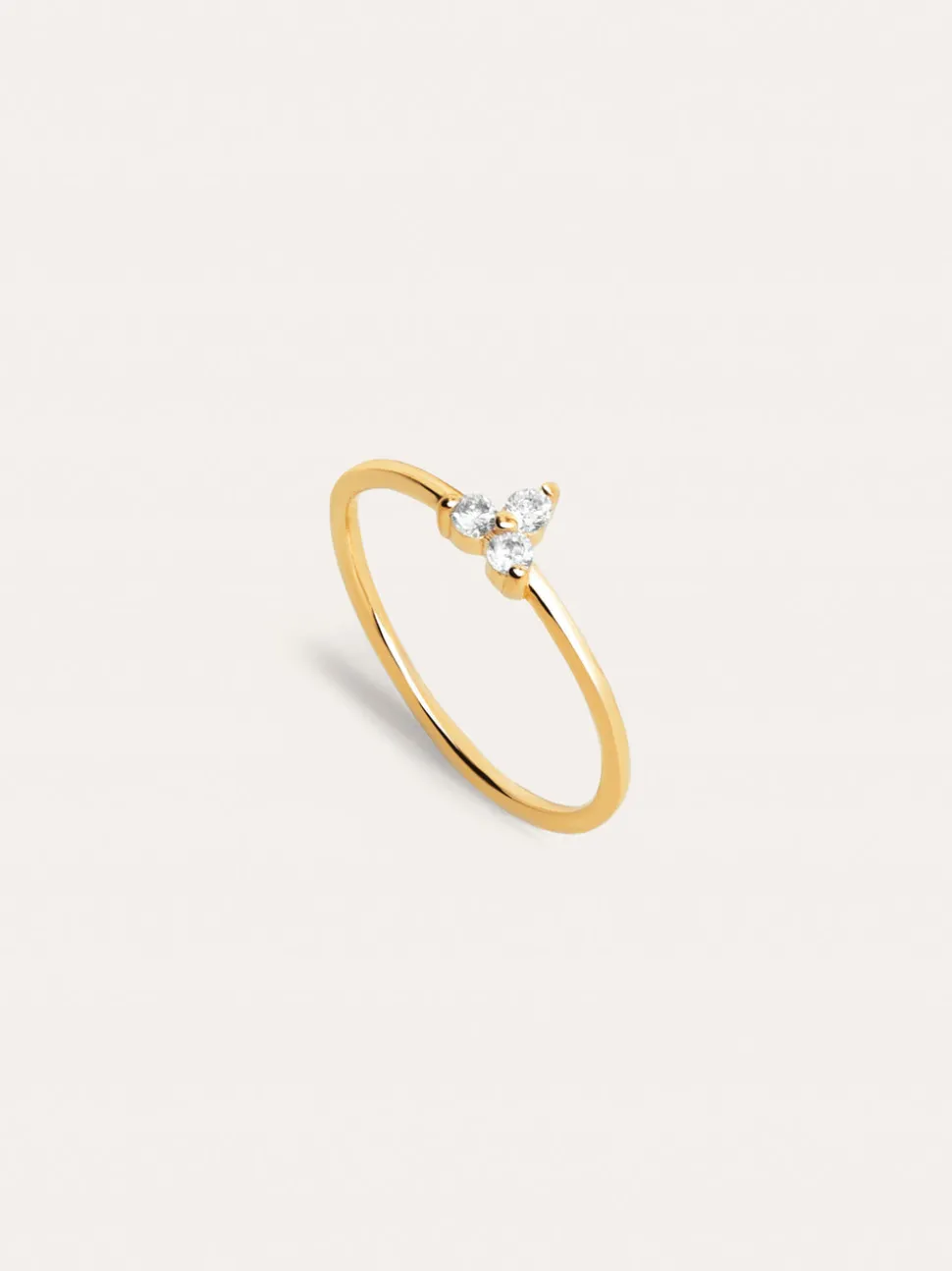 Anillo Trébol Baño Oro