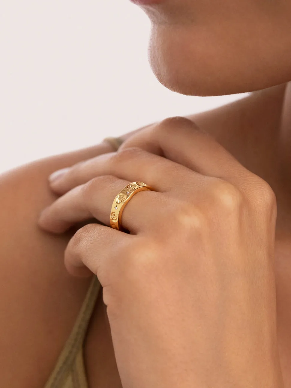 Anillo Treasure Baño Oro
