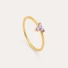 Anillo Trebol Lavande Baño Oro