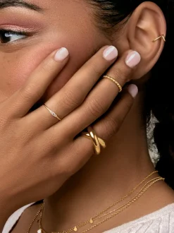 Anillo Trini Spark Plata Baño Oro