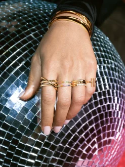 Anillo Trinity Acero Baño Oro
