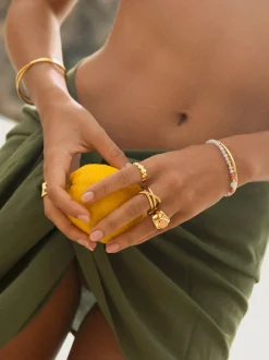 Anillo Trinity Acero Baño Oro