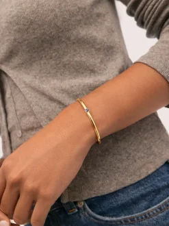 Brazalete Alma Cianita Baño Oro