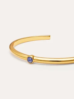 Brazalete Alma Cianita Baño Oro