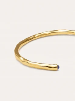 Brazalete Cane Cianita Baño Oro