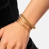 Brazalete Cruzado Acero Baño Oro
