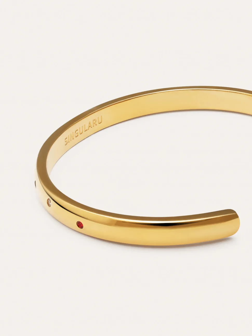 Brazalete Curve Rainbow Acero Baño Oro