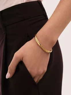 Brazalete Curve Rainbow Acero Baño Oro