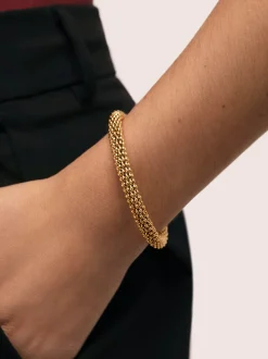 Brazalete Disco Acero Baño Oro