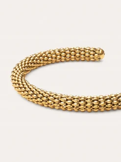 Brazalete Disco Acero Baño Oro