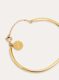 Brazalete Line Chain Acero Baño Oro