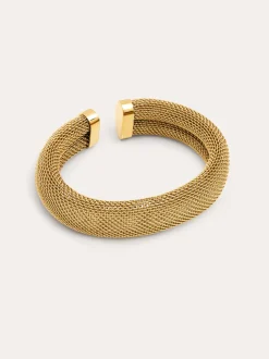 Brazalete Malla Acero Baño Oro