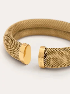 Brazalete Malla Acero Baño Oro
