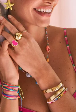 Brazalete Organic Sea Acero Baño Oro