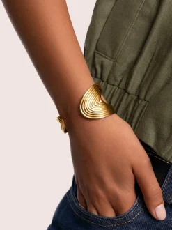 Brazalete Organic Sea Acero Baño Oro