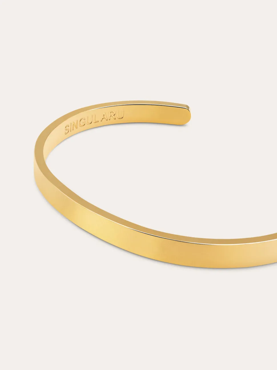 Brazalete Plate Acero Baño Oro