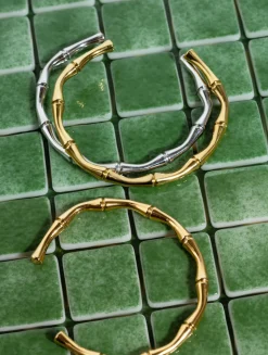 Brazalete Sugarcane Acero Baño Oro
