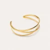 Brazalete Triple Diana Acero Baño Oro