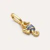 Charm Caballito de Mar Azul Baño Oro
