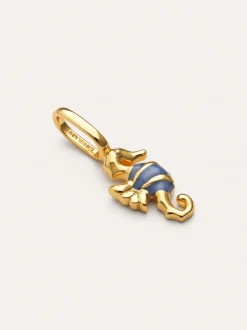 Charm Caballito de Mar Azul Baño Oro