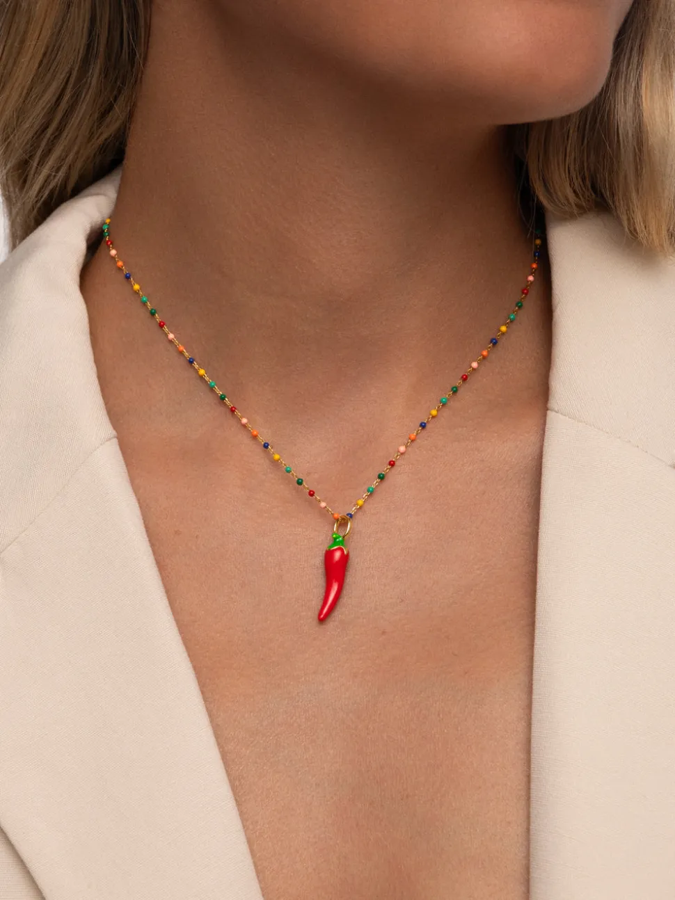 Charm Chili Pepper Baño Oro