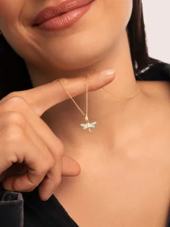 Charm Libélula Plata Baño Oro